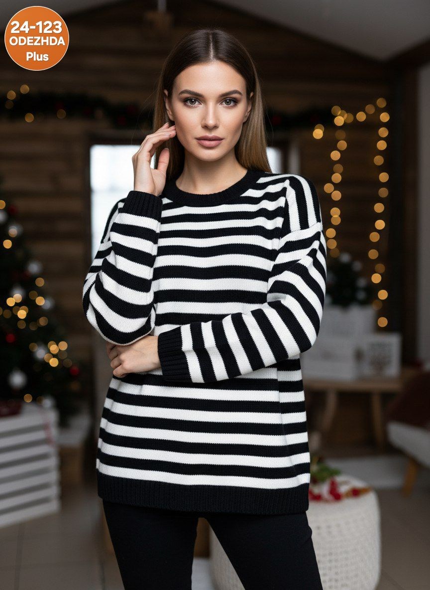 happy fox женский свитер оверсайз в полоску,женский свитер оверсайз в полоску,женский свитер оверсайз в полоску happyfox,кофта в полоску оверсайз,кофты женские модные