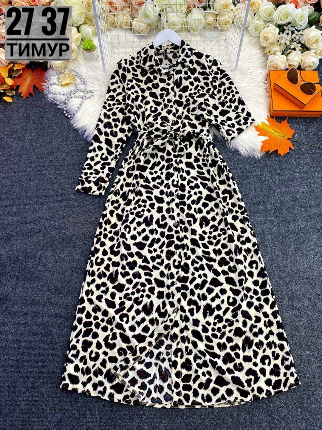 платье рубашка летнее,shein clasi платье-рубашка с леопардовым принтом с разрезом поясом,платье женская,платье с леопардовым принтом,модное платье