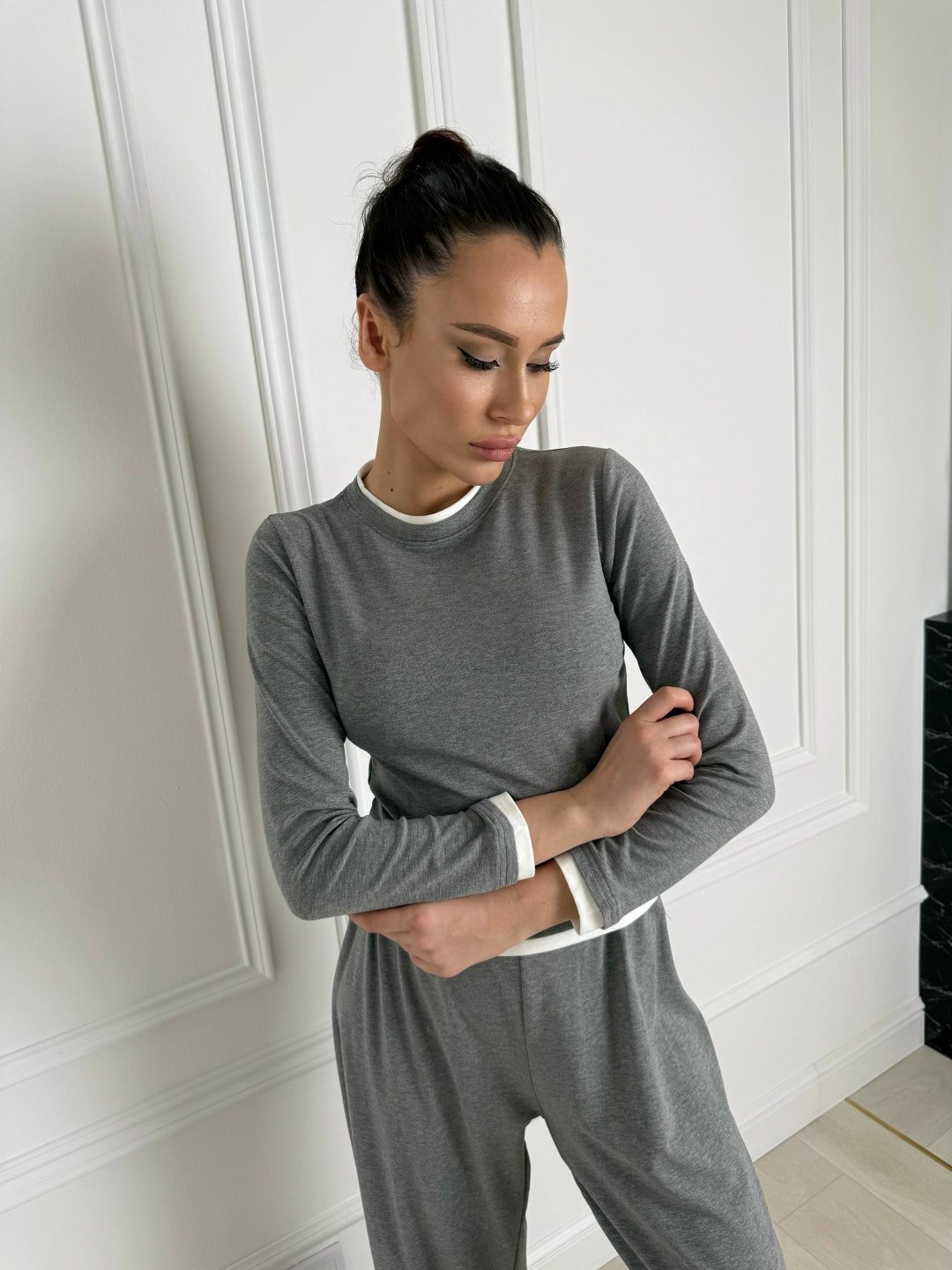 брючный костюм,трикотажный костюм,женский костюм,костюм,костюм с лонгсливом и брюками