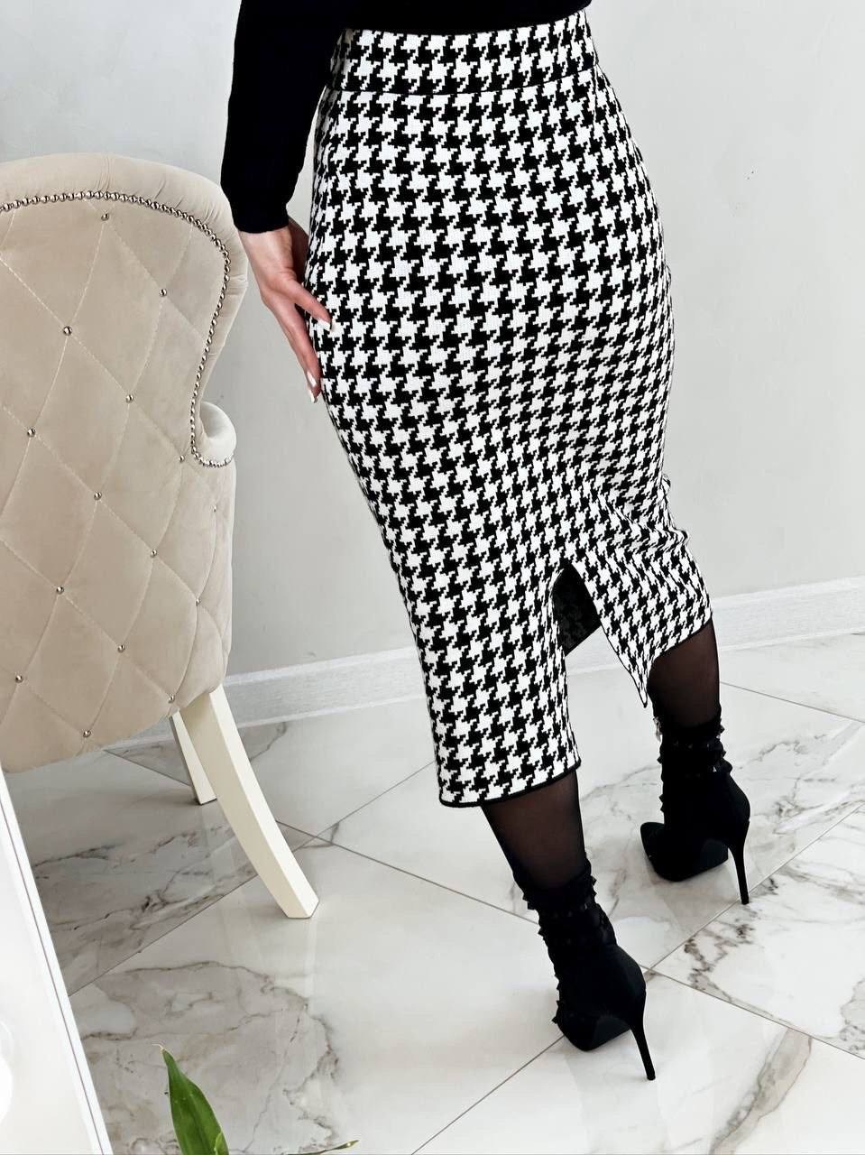 юбка гусиная лапка,юбка женская,юбка,юбка в клетку,юбка с узором