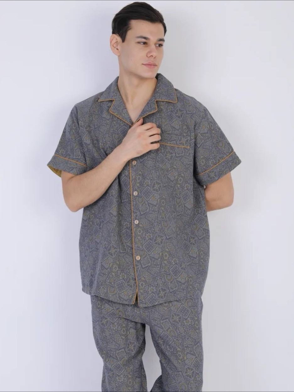 пижама мужская с брюками хлопок,мужская пижама,пижама мужская со штанами и рубашкой,пижама мужская с брюками,пижама для мужчин