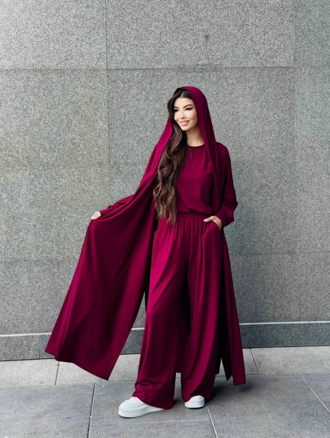 мусульманский комплект абая тройка с брюками,мусульманский комплект абая тройка,мусульманский комплект абая тройка цвет черный,мусульманский комплект абая тройка с брюками цвет черный,костюм тройка с