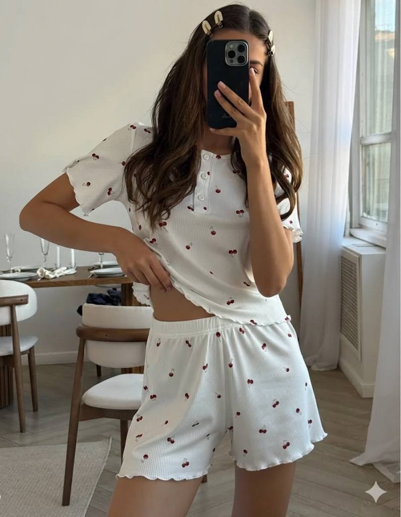 муслиновая пижама с шортами домашняя одежда lessyok 221180683,муслиновая пижама с шортами и сердечками milido,муслиновая пижама с шортами домашняя одежда lessyok цвет белый,женская пижама,муслиновая п