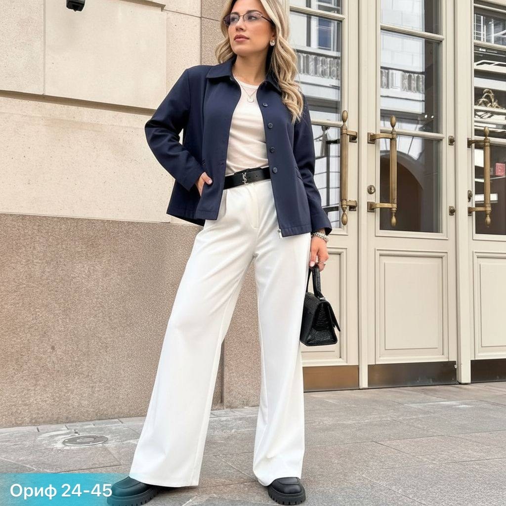 синий костюм из костюмной ткани с жакетом и брюками urs 24-373-2,синий костюм из костюмной ткани с жакетом и брюками,брючный костюм urs 24-373-2,женский брючный костюм классический,брючный костюм