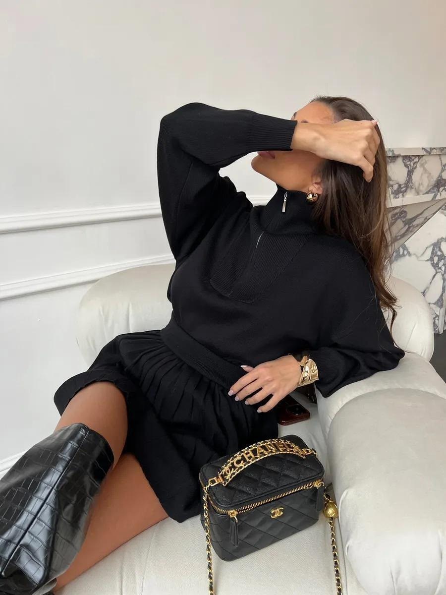 теплый костюм с юбкой,костюм двойка кашемир,костюм с юбкой,костюм трикотажный вязаный с юбкой kovclo 266061056,костюм юбка и кофта