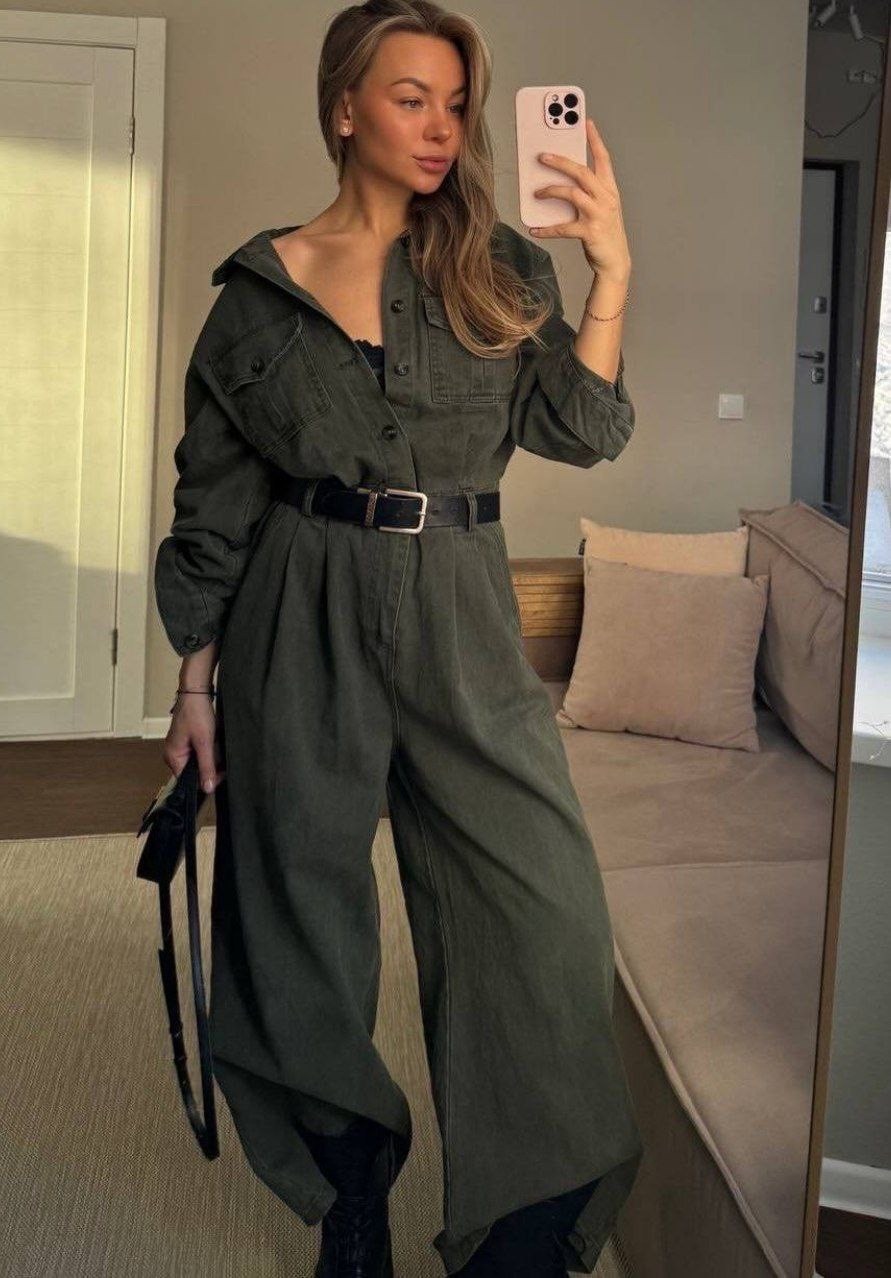 комбинезон повседневный,комбинезон женский,брючный комбинезон,комбинезон милитари,комбинезон davydoff 8014 хаки