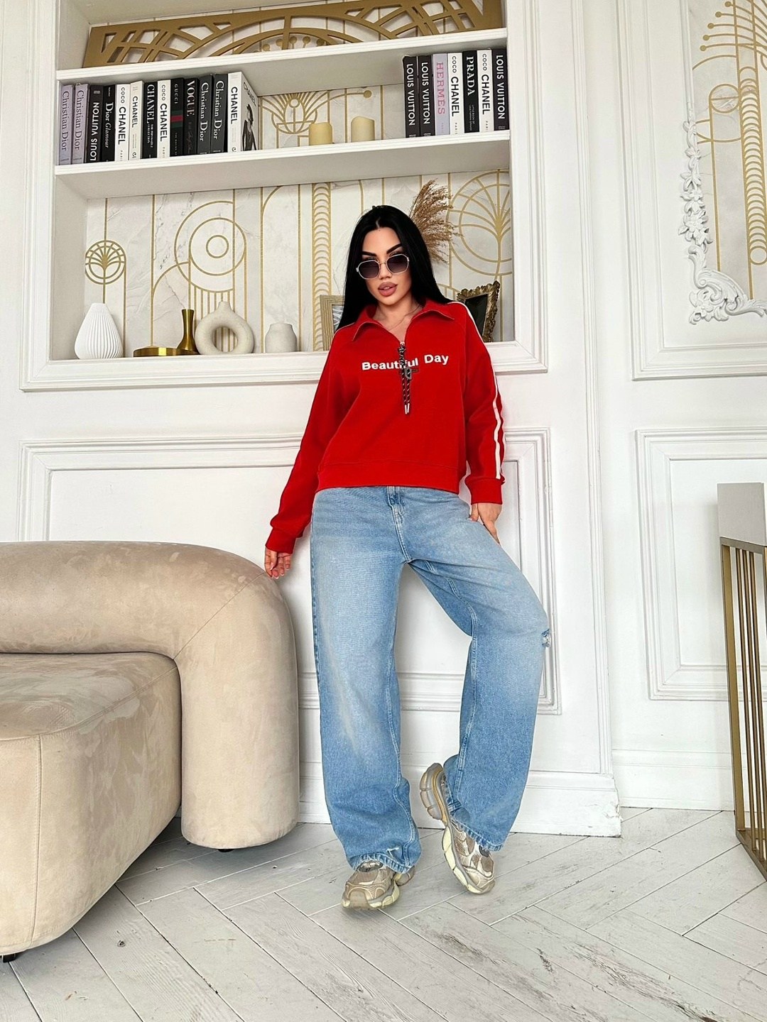 свитшот женский,женская кофта,толстовка женская,свитшот,красная толстовка диор