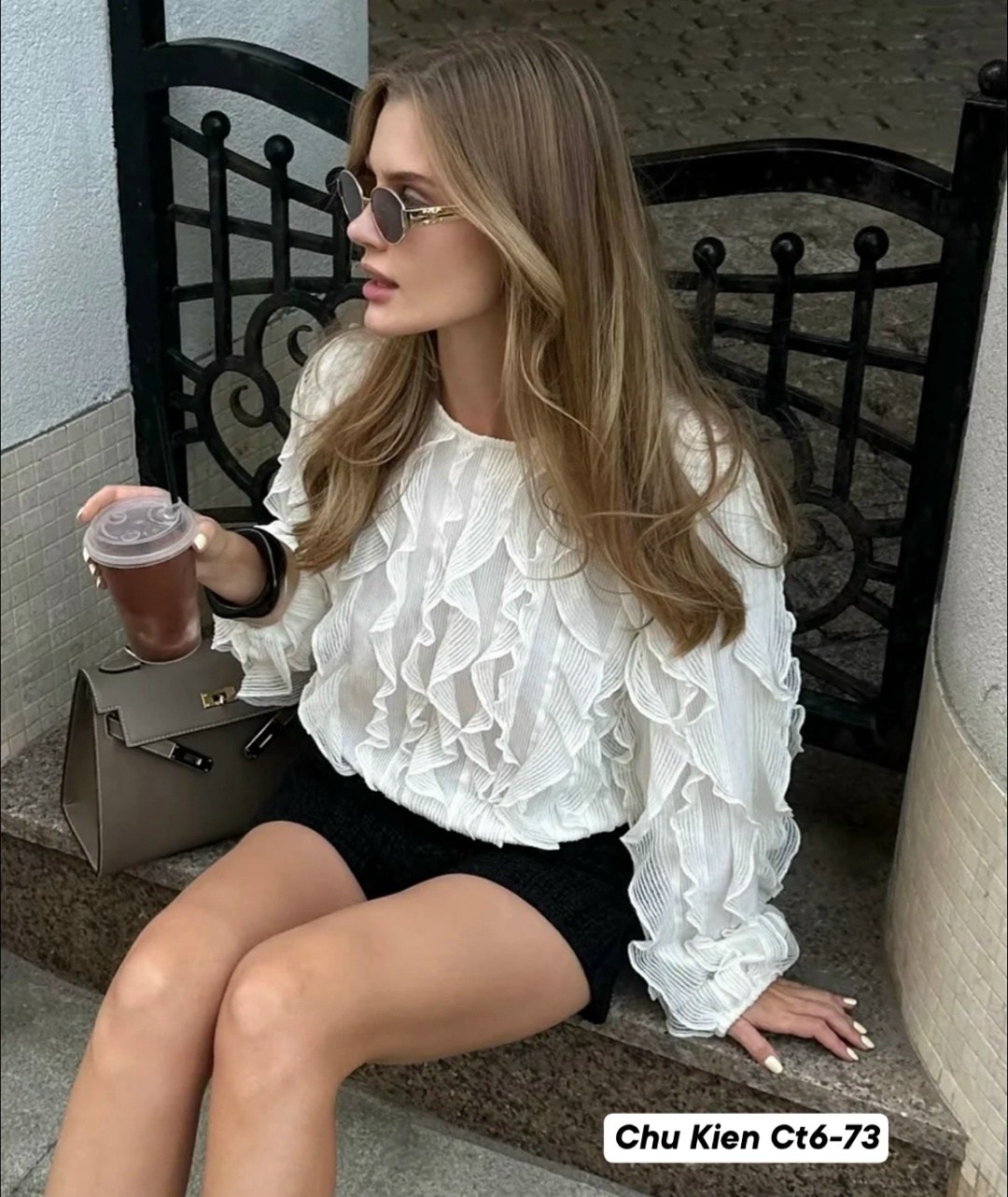 женская блузка,повседневная блуза,женская блуза,женская шифоновая блузка,eola 2936 шоколад блуза