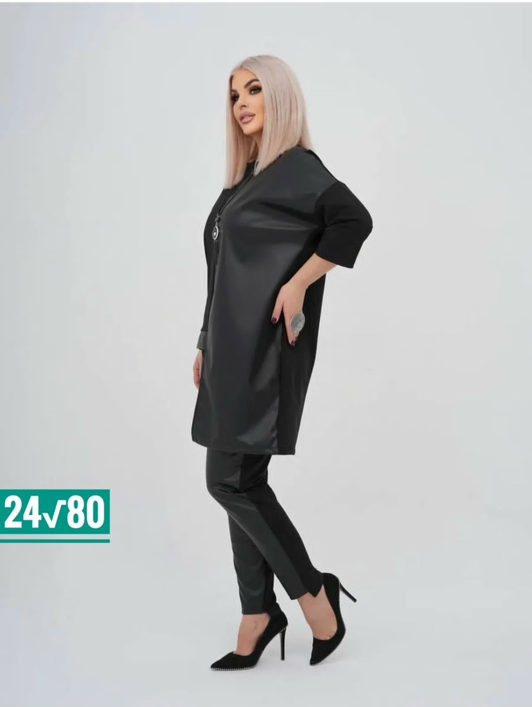 брючный костюм из кожи и трикотажа,женские костюмы с трикотаж и экокожа,костюм женский,брючный костюм,женский костюм двойка