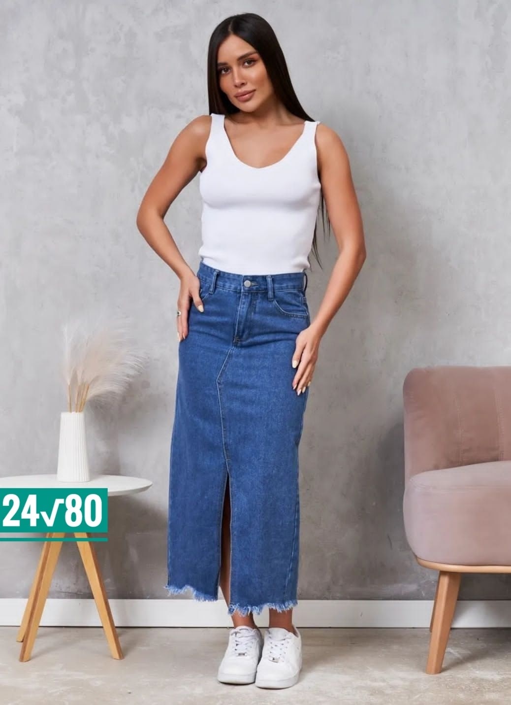 юбка джинсовая миди с разрезам,джинсовая юбка,юбка джинсовая женская,джинсовая юбка макси с разрезом спереди,юбка миди джинсовая с разрезом спереди ниже колен