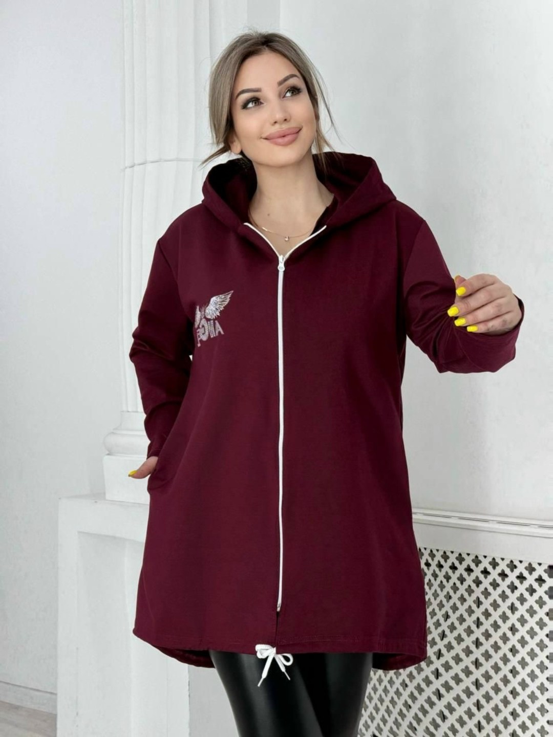 кардиган женский,кардиган с капюшоном удлиненный,толстовка женская,кофта женская,кардиган женский бордовый