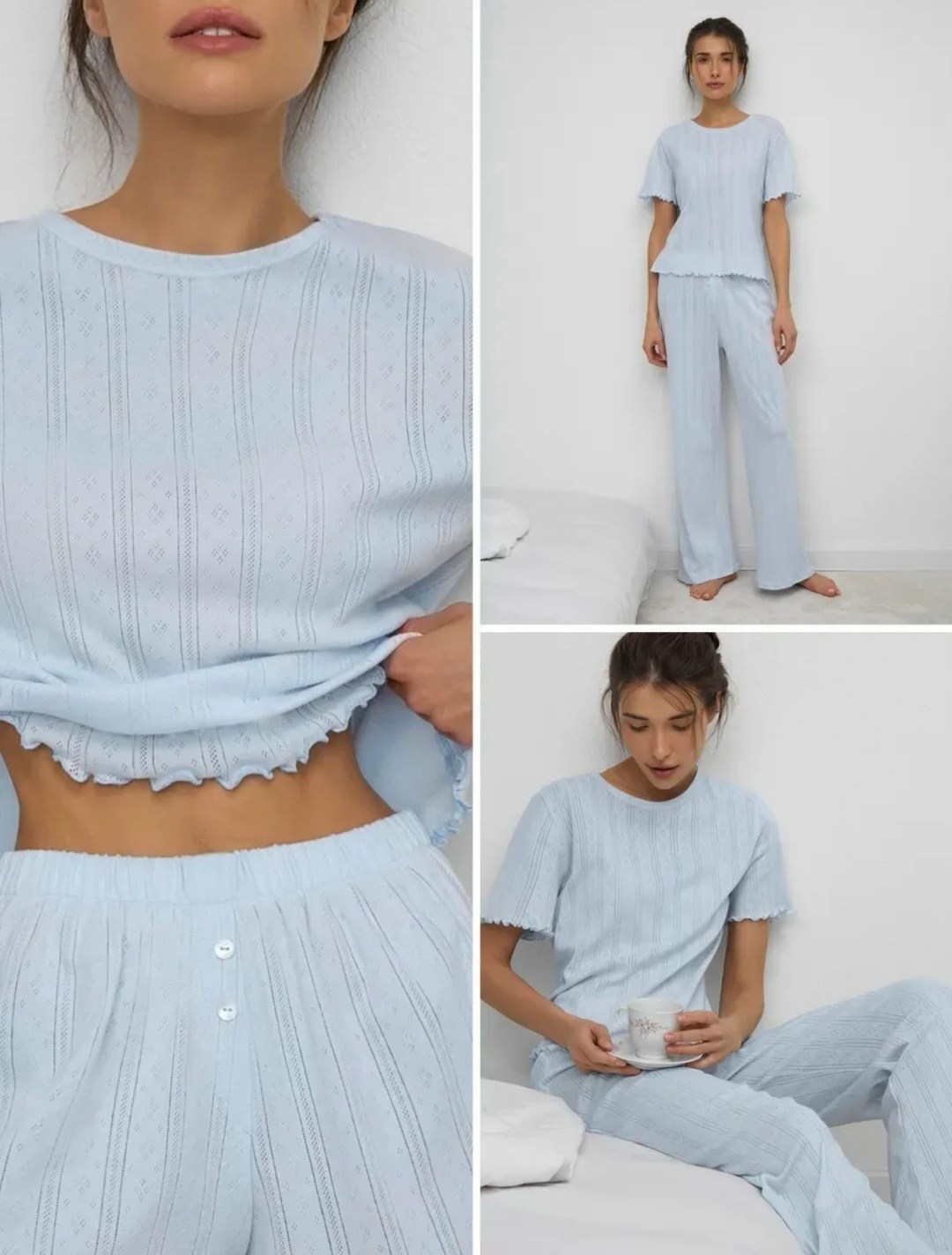 пижама женская,трикотажные костюмы,костюм женский,комплект домашний женский,голубая пижама