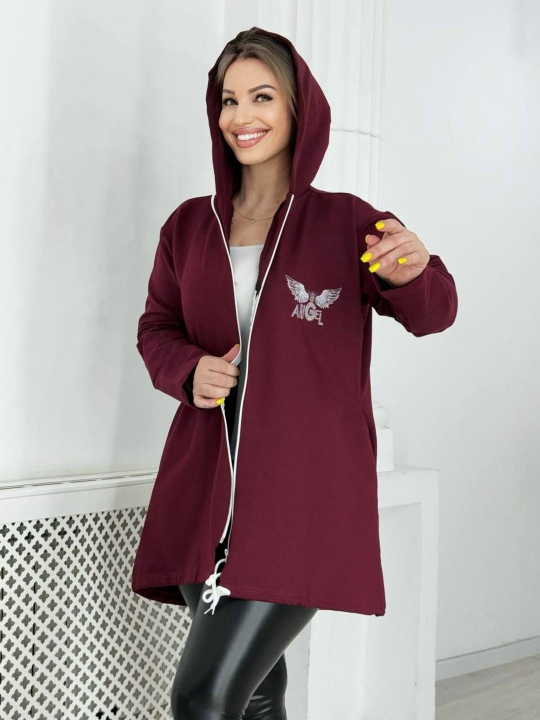 кардиган женский,кардиган с капюшоном удлиненный,толстовка женская,кофта женская,кардиган женский бордовый