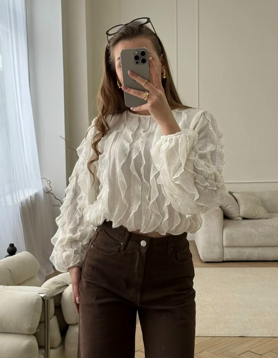 женская блузка,блуза,белая блузка,блузка нарядная с воланами и рюшами come alone 304052378,шикарная блузка