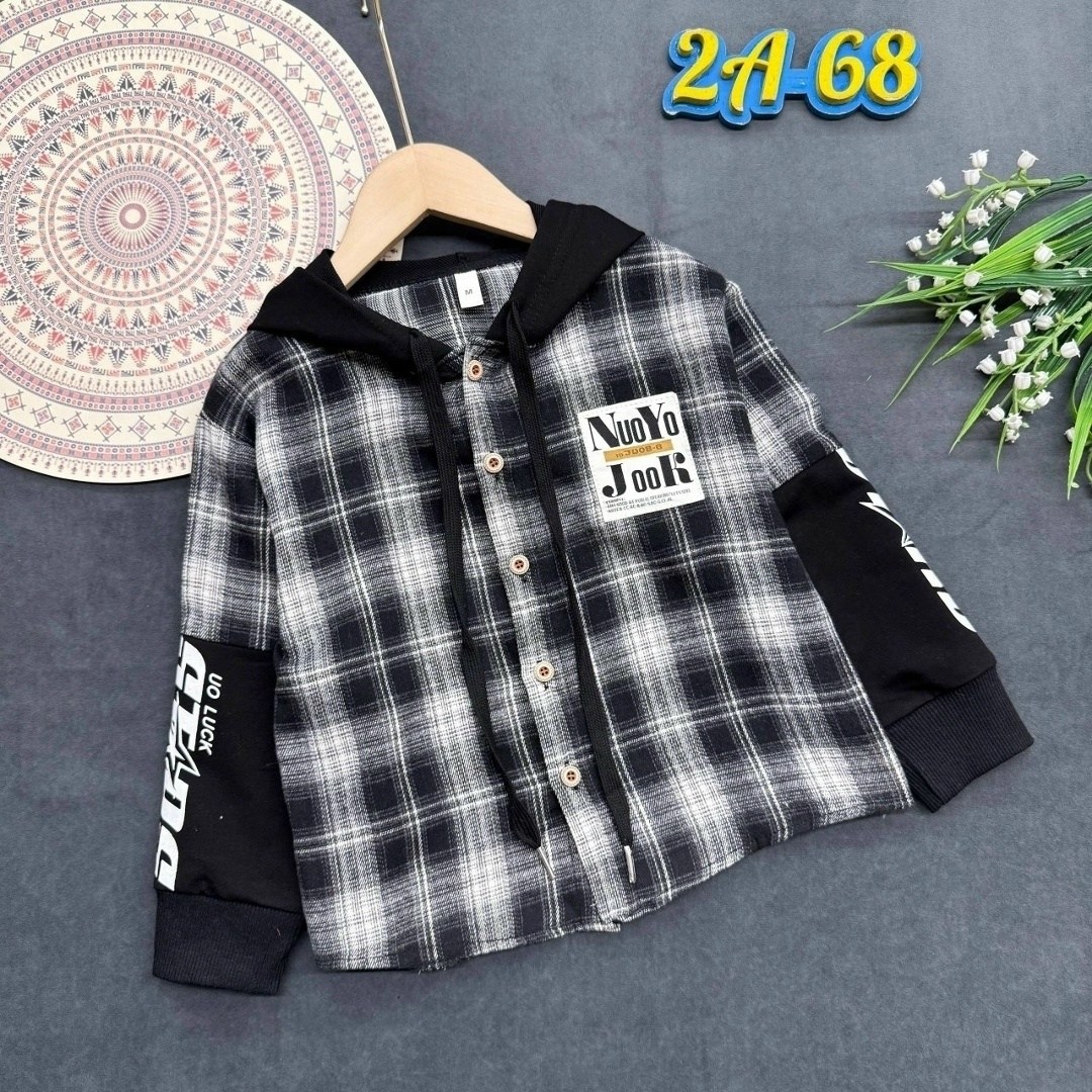 рубашка клетчатая комбинированная с капюшоном kid's love,рубашка для мальчика,рубашка в клетку с капюшоном,рубашка детская,рубашка в клетку с капюшоном для мальчика