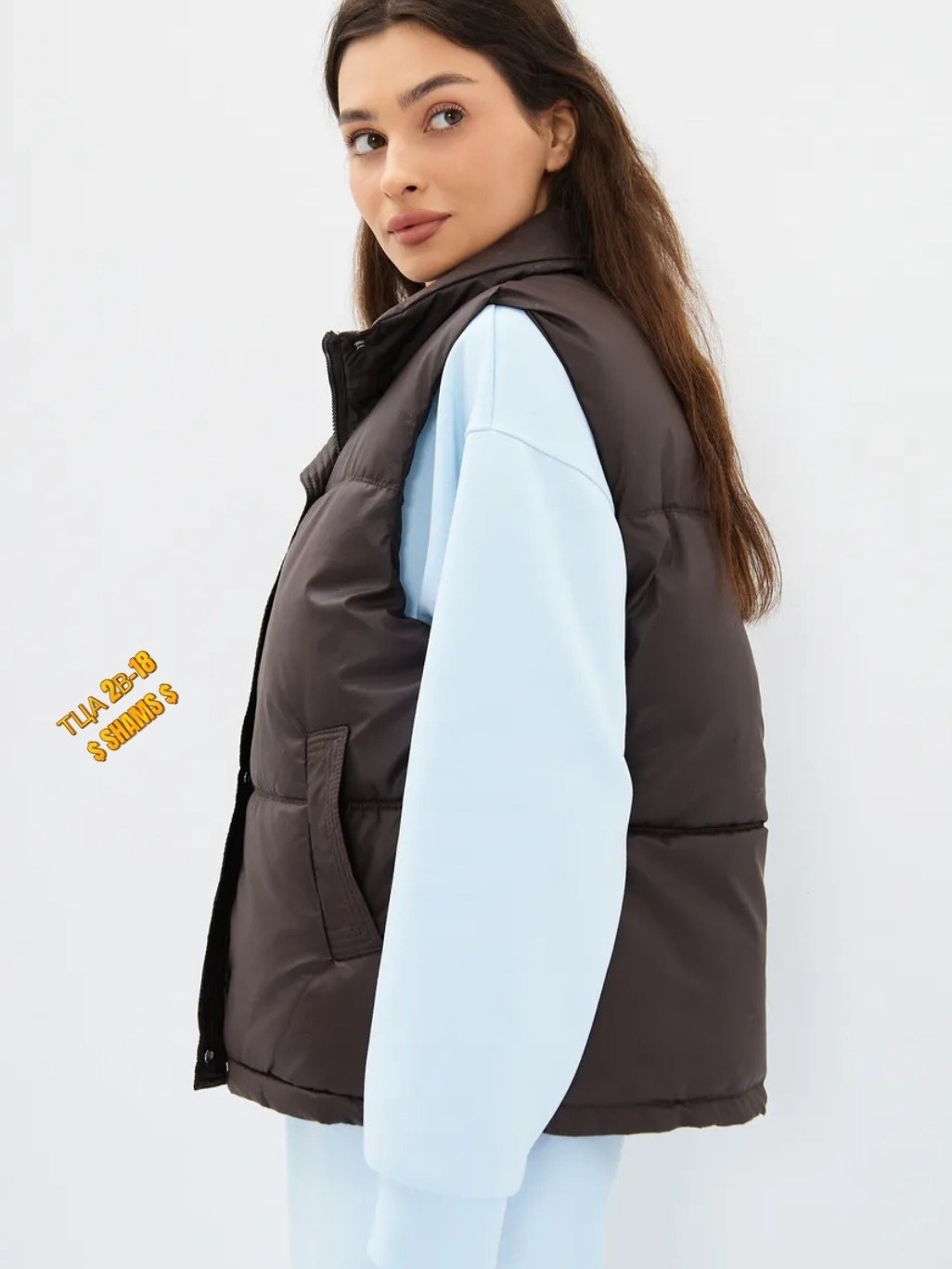 жилетка женская,жилет женский утепленный стеганый безрукавка теплая dh fashion,жилетка женская утепленная,жилет женский,жилет утепленный