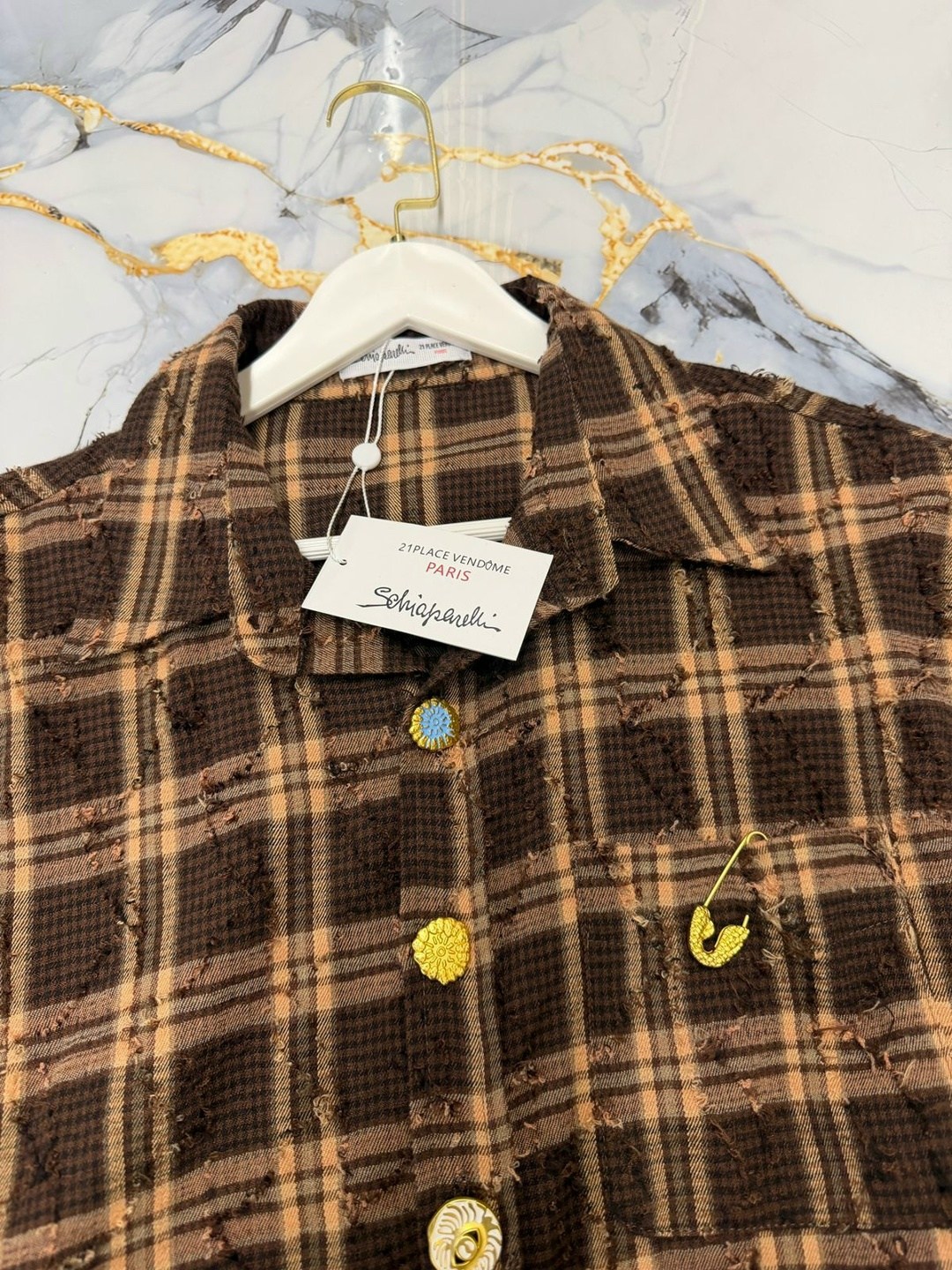 шерстяная рубашка в клетку тартан miu miu коричневый,женская рубашка в клетку,клетчатая рубашка,рубашка в клетку 0164 коричневый,женская клетчатая рубашка
