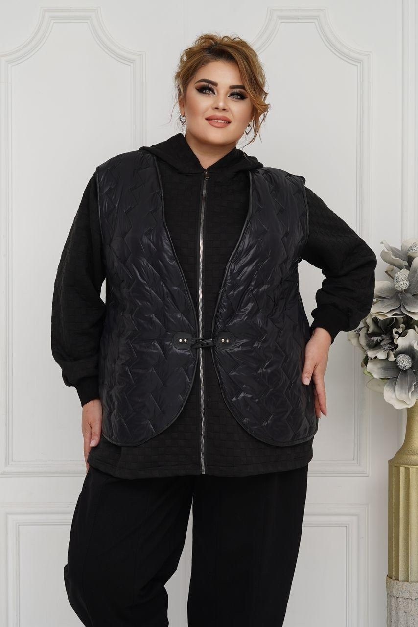 жилетка на синтепоне,жилет на синтепоне,утепленный жилет больших размеров темно-синий ltmoda,куртка женская,жилетка стеганая