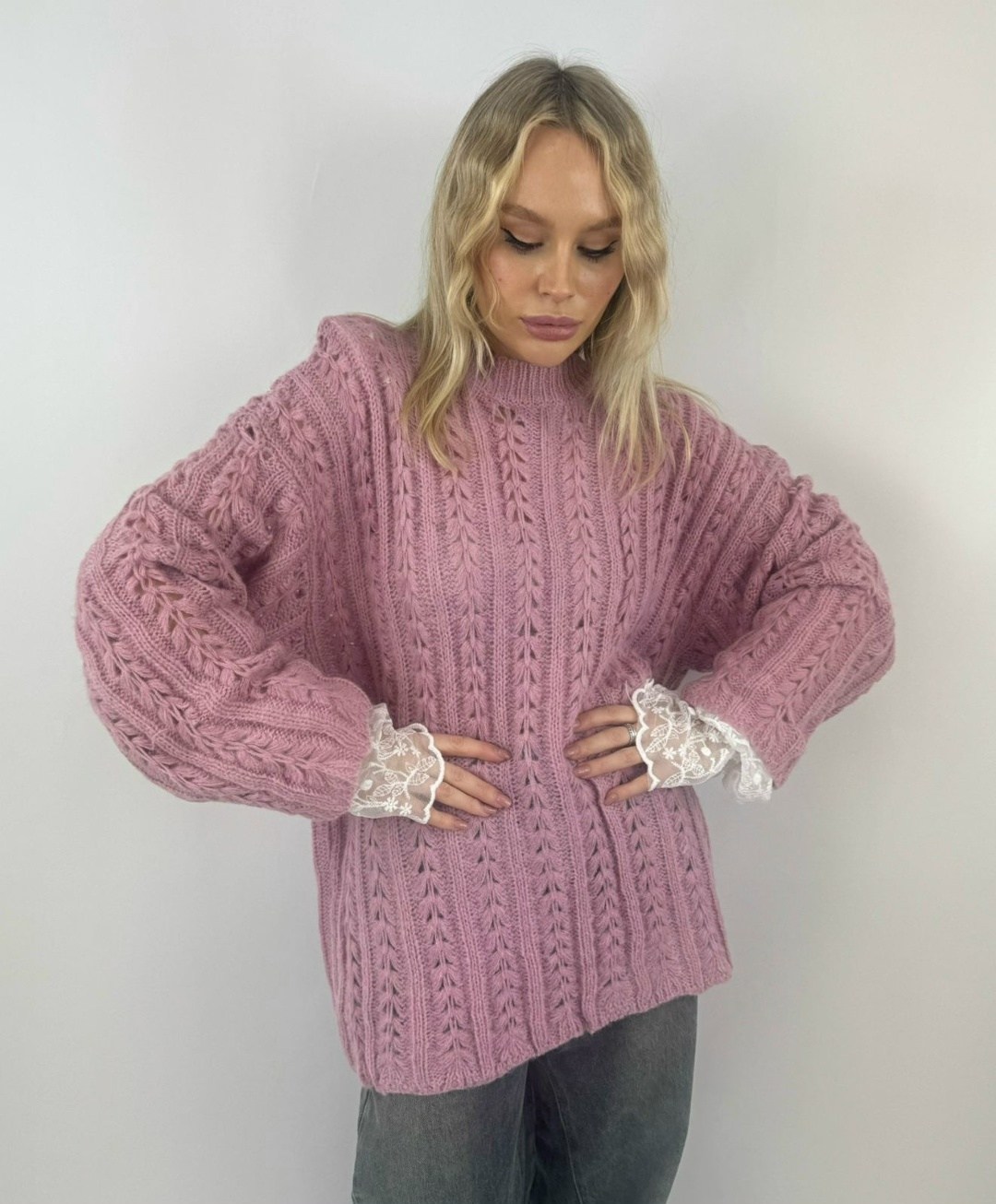 вязаный свитер,свитер женский,свитер,вязаные свитера женские,розовый джемпер