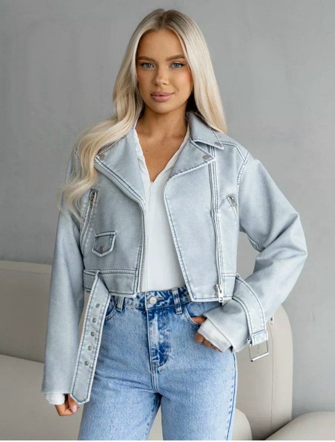 куртка женская голубая,косуха куртка,косуха джинсовая,джинсовая куртка косуха,стильная куртка косуха