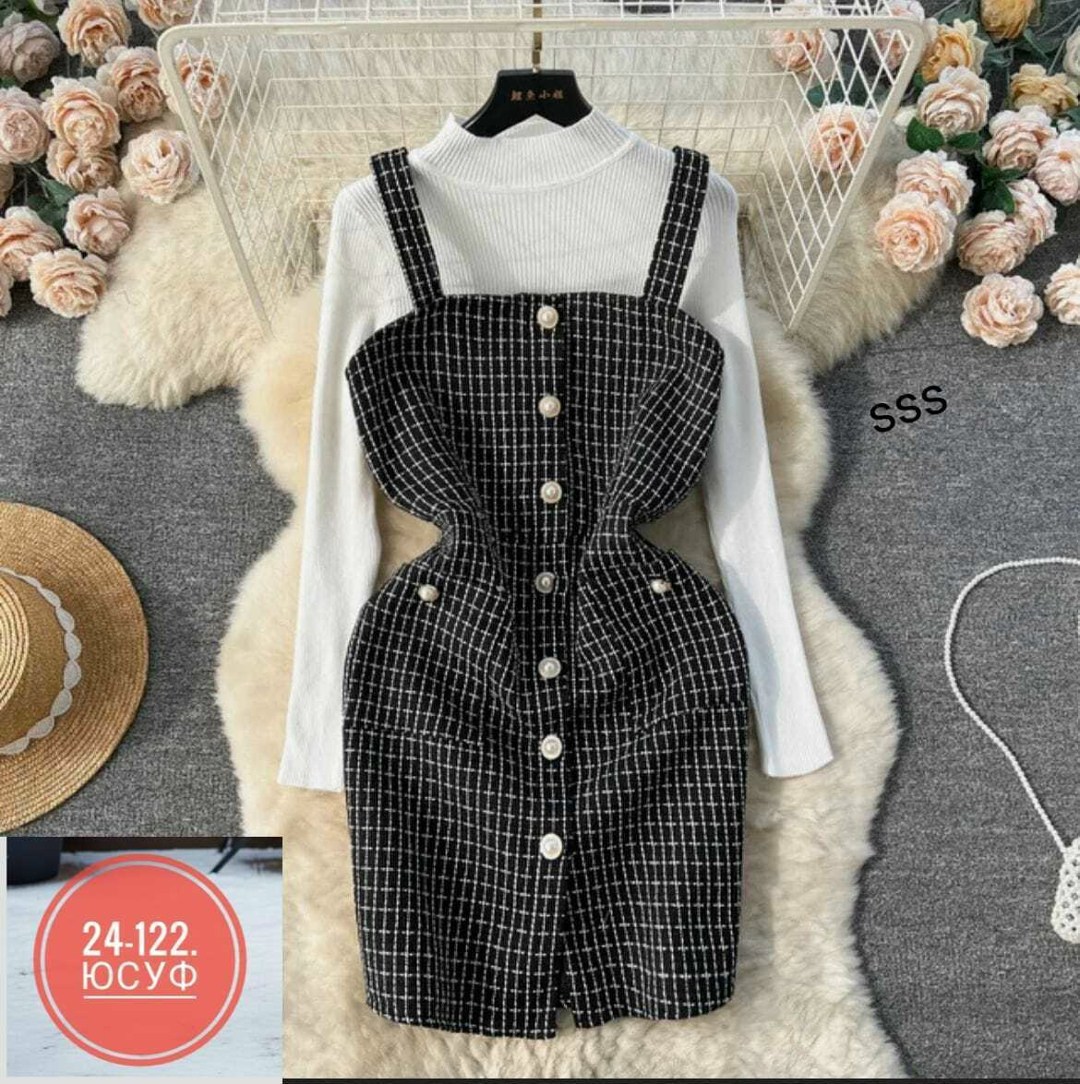 твидовый сарафан,твидовый сарафан женский,сарафан зимний женский,сарафан в клетку,шерстяное платье