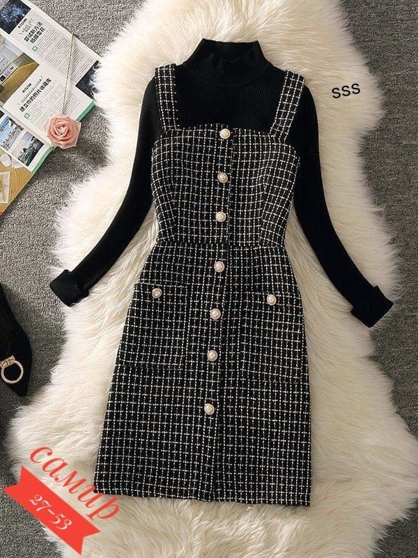 платья в клетку,платья сарафан,твидовый сарафан,шерстяное платье,твидовое платье