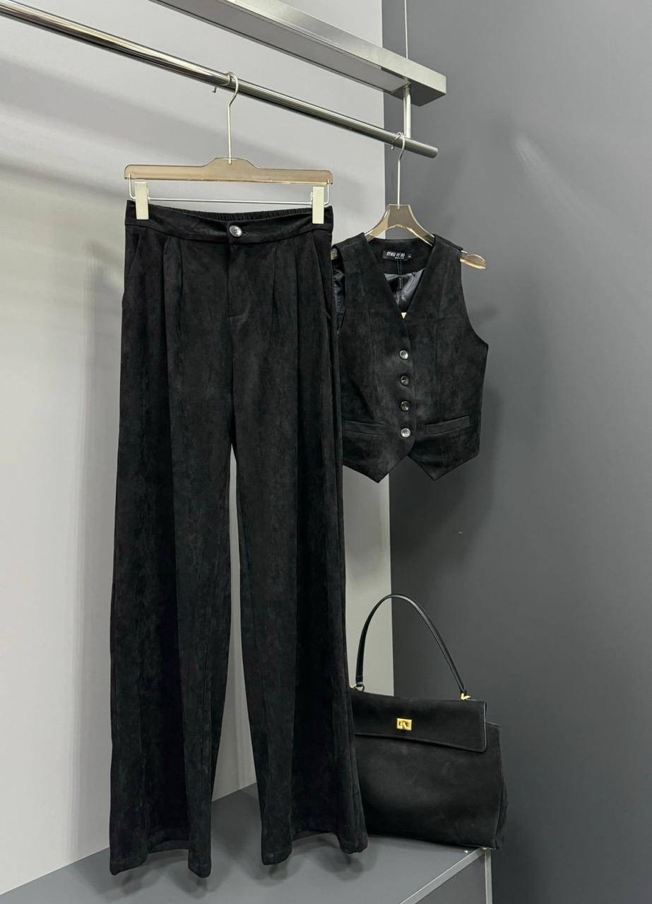 брюки палаццо и жилет костюм,комплект брючный,брючный костюм,брюки с жилеткой,брюки и жилетка женская