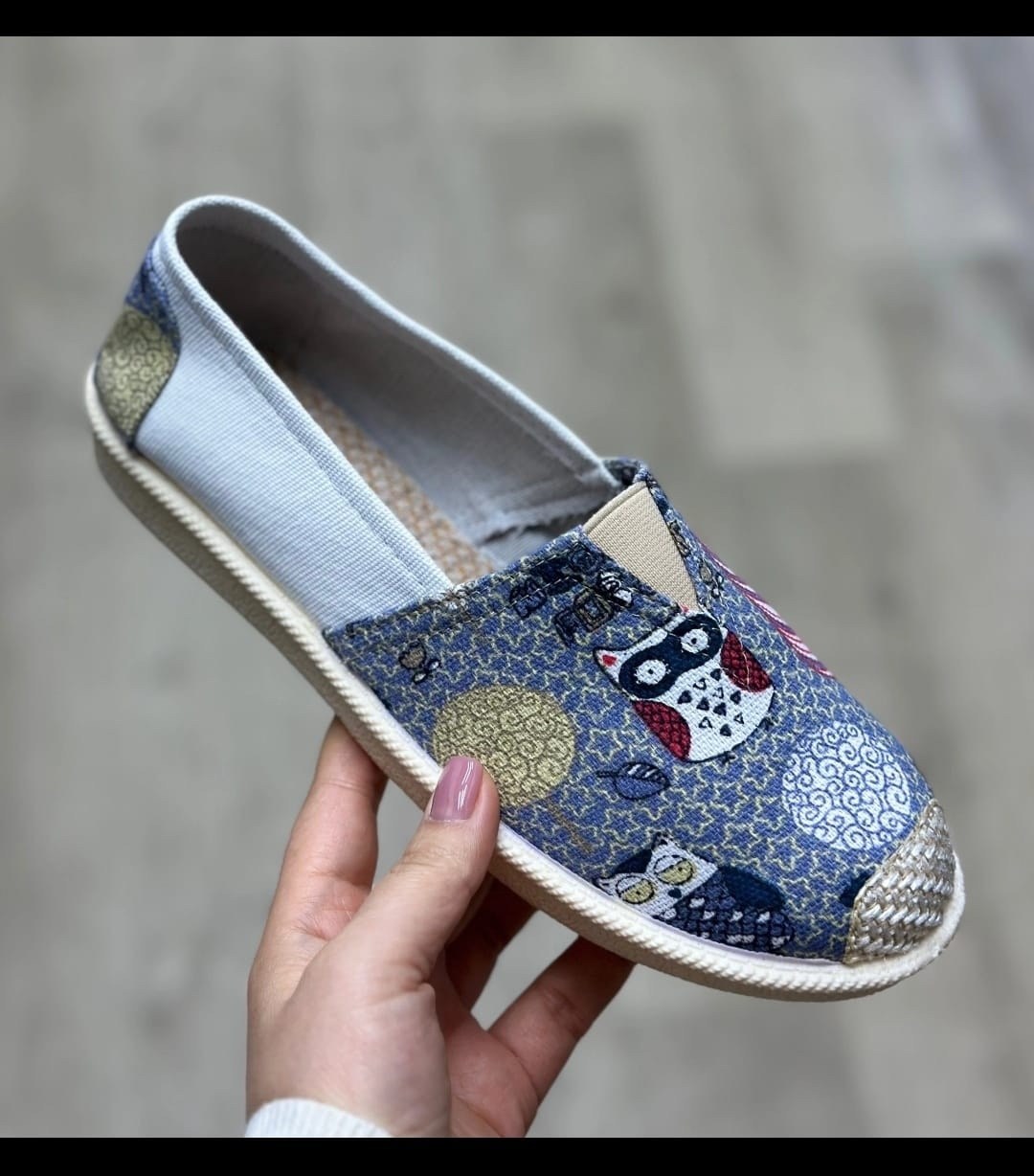 тканевая ,парусиновая , на плоской подошве, для женщин,туфли на плоской подошве повседневные