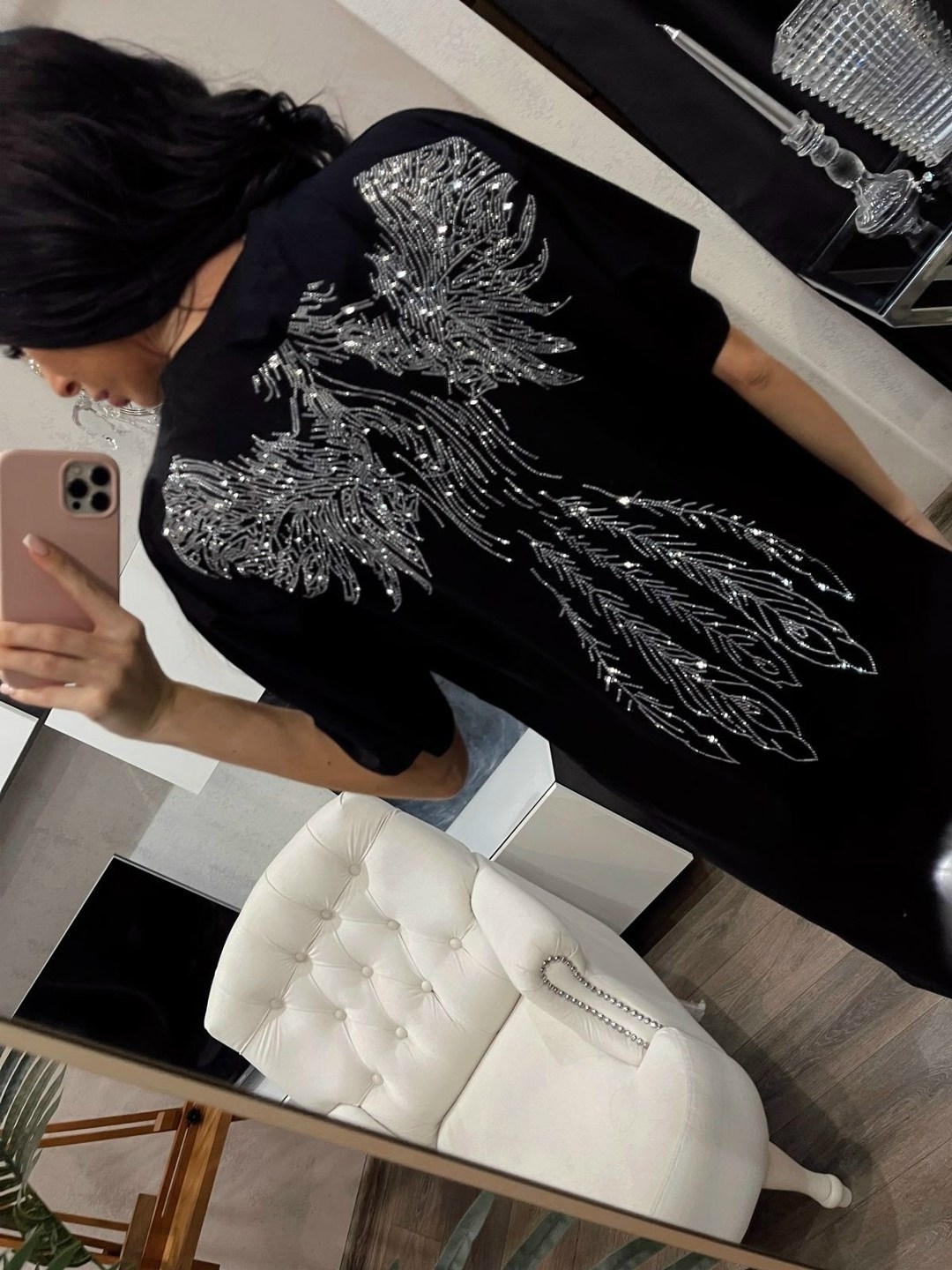 платье туника,футболка женская,футболка женская со стразами,футболка оверсайз со стразам,туника женская