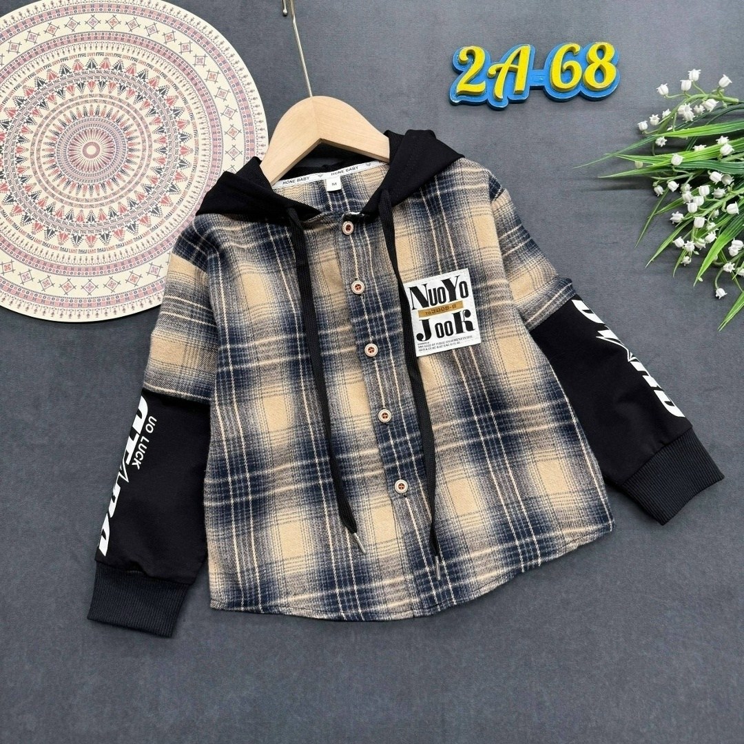 рубашка клетчатая комбинированная с капюшоном kid's love,рубашка для мальчика,рубашка в клетку с капюшоном,рубашка детская,рубашка в клетку с капюшоном для мальчика