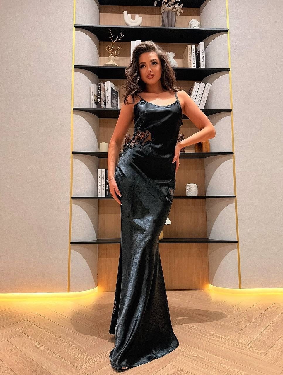 ночная сорочка женская,черное атласное длинное кружевное сексуальное платье,ночная сорочка,атласная ночная рубашка,атласная сорочка