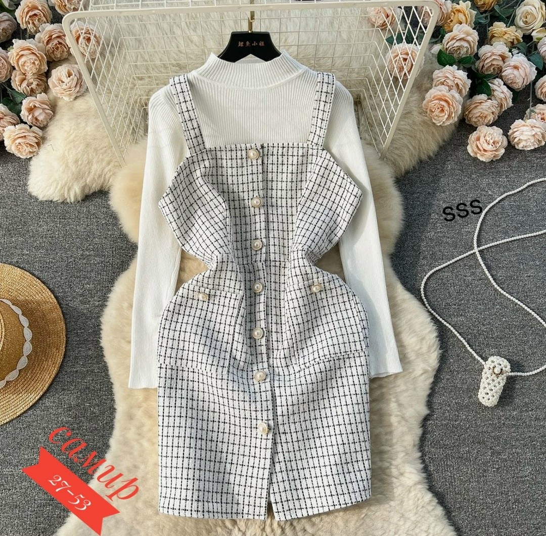 платья в клетку,платья сарафан,твидовый сарафан,шерстяное платье,твидовое платье