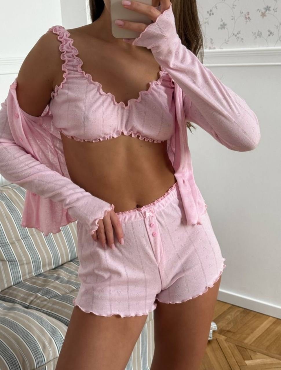 пижама с топ и шорты,комплект женской пижамы,пижама с шортами и лифом,пижама женская,пижама с шортами