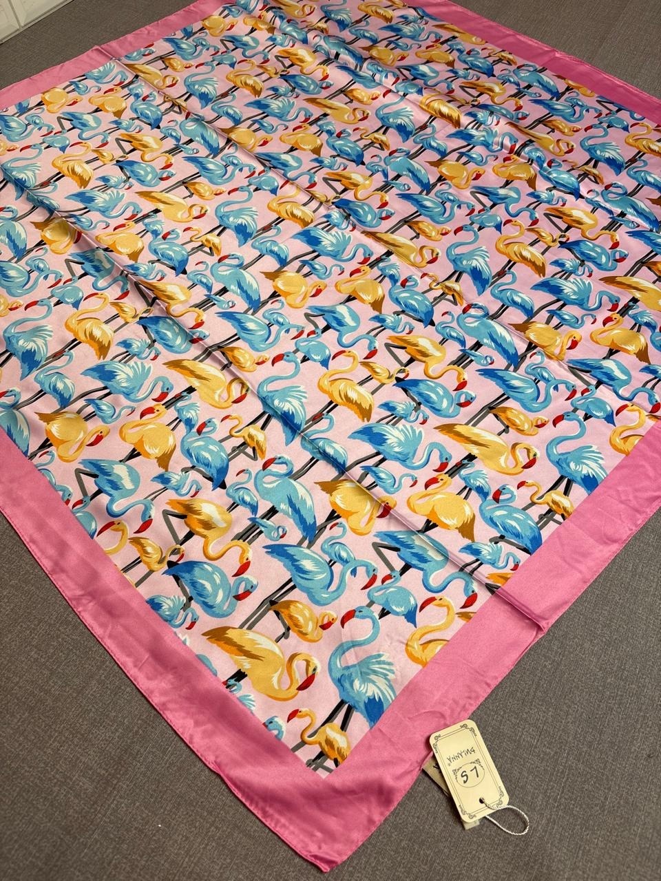 платок шелковый,платок с принтом,платок фламинго,платок женский с принтом,платок женский с рисунком