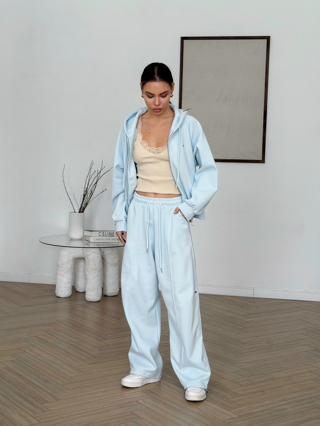 костюм голубой,костюм женский,спортивный костюм женский,широкие брюки,спортивный костюм
