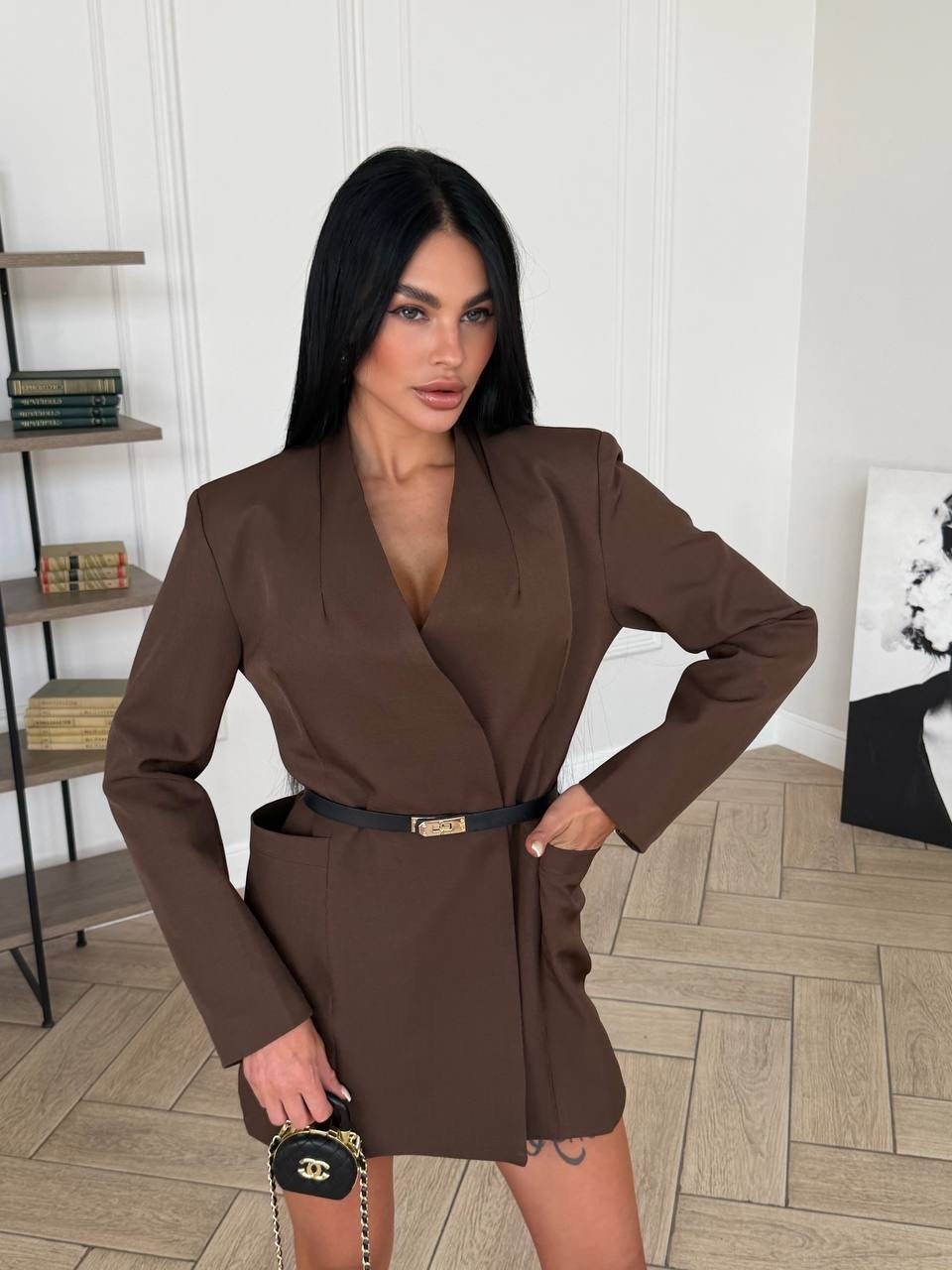 платье-пиджак,костюм с юбкой,брючный костюм,пиджак,пиджак оверсайз приталенный с поясом anless wave 266193679