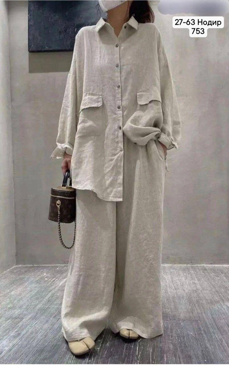 льняной костюм оверсайз женский брючный,костюм брючный льняной женский широкие брюки и рубашка moda-mo,костюм брючный льняной,костюм льняной женский двойка,брючный костюм оверсайз женский