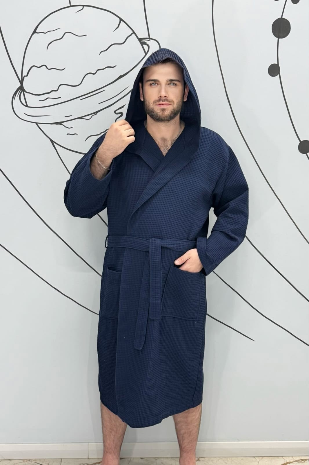 халат мужской вафельный,халат для бани,халат вафельный,халат мужской банный,вафельный халат с капюшоном
