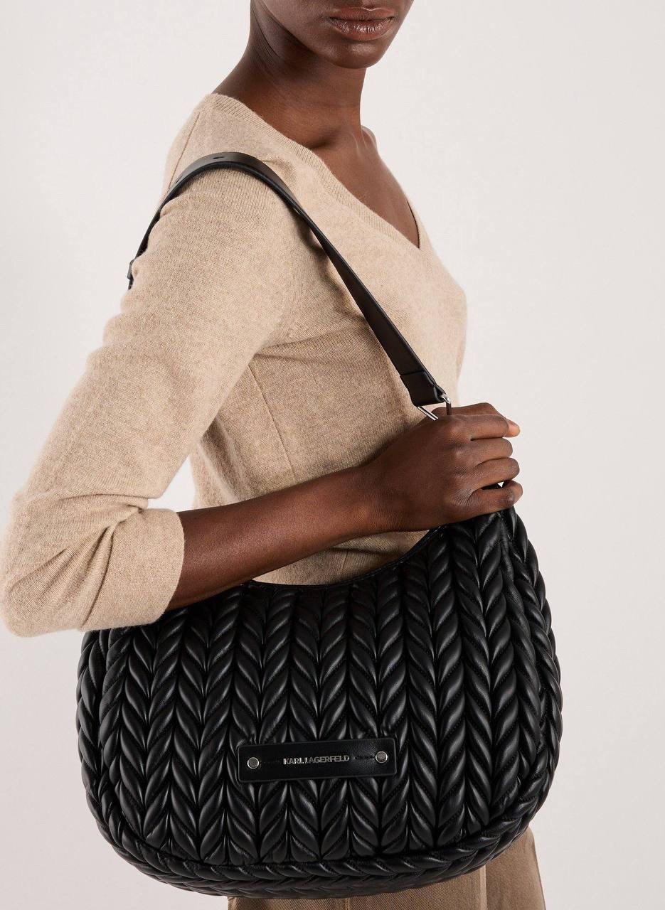 женская сумка karl lagerfeld,сумка через плечо karl lagerfeld,стеганая сумка на плечо k weave karl lagerfeld черный,стеганая сумка,сумка