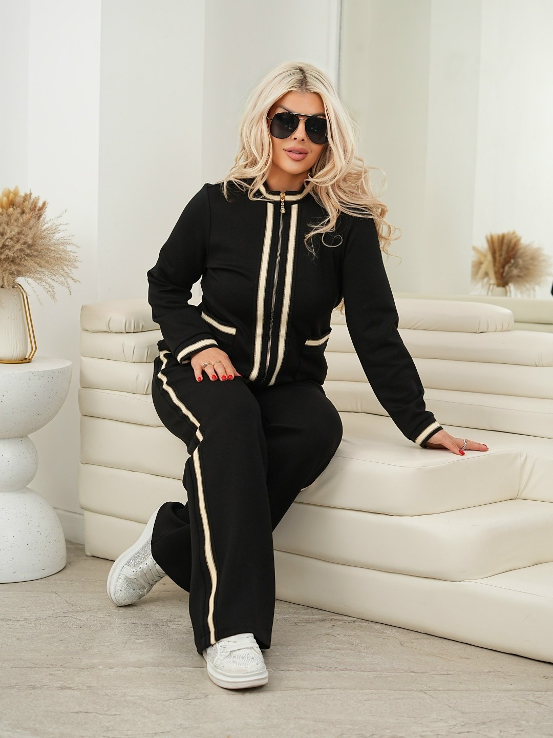 спортивный костюм больших размеров спорт шик lecalolady 278180380,костюм женский,спортивный костюм,спортивный костюм больших размеров спорт шик lecalolady цвет черный,костюмчик