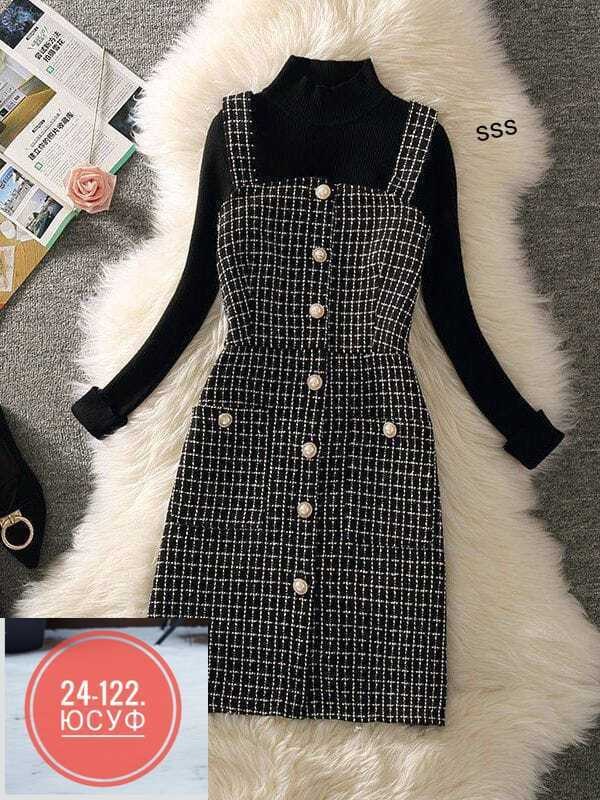 твидовый сарафан,твидовый сарафан женский,сарафан зимний женский,сарафан в клетку,шерстяное платье