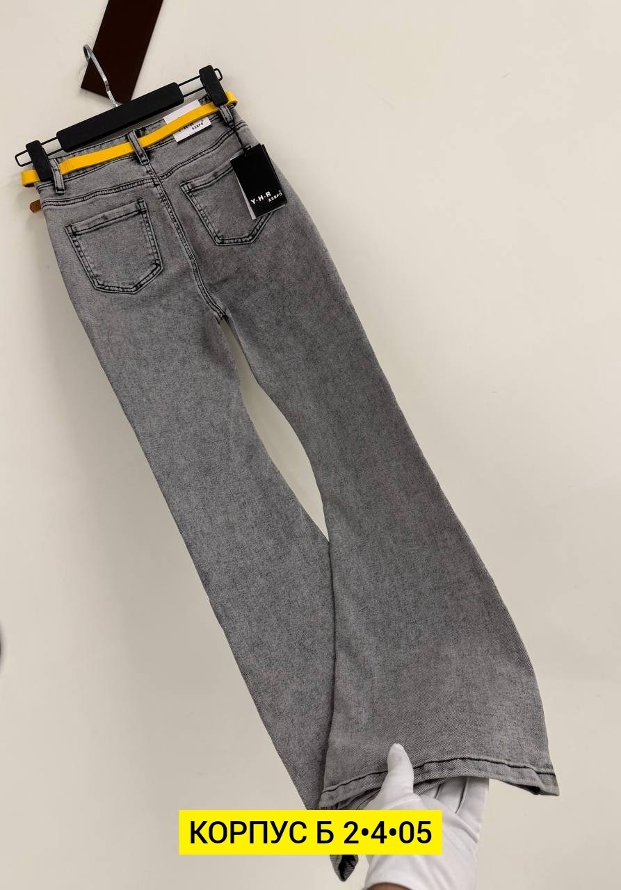 джинсы клёш,женские джинсы,джинсы клеш женские,джинсы женские 7007 "однотонные-клеш № 1" серые,джинсы
