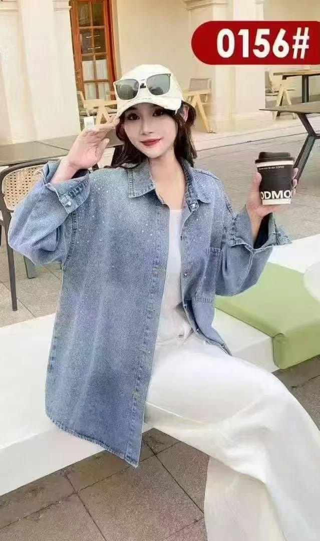 женская джинсовая рубашка с длинным рукавом,женская джинсовая рубашка,женская джинсовая куртка,джинсовая куртка,джинсовая куртка без воротника женская