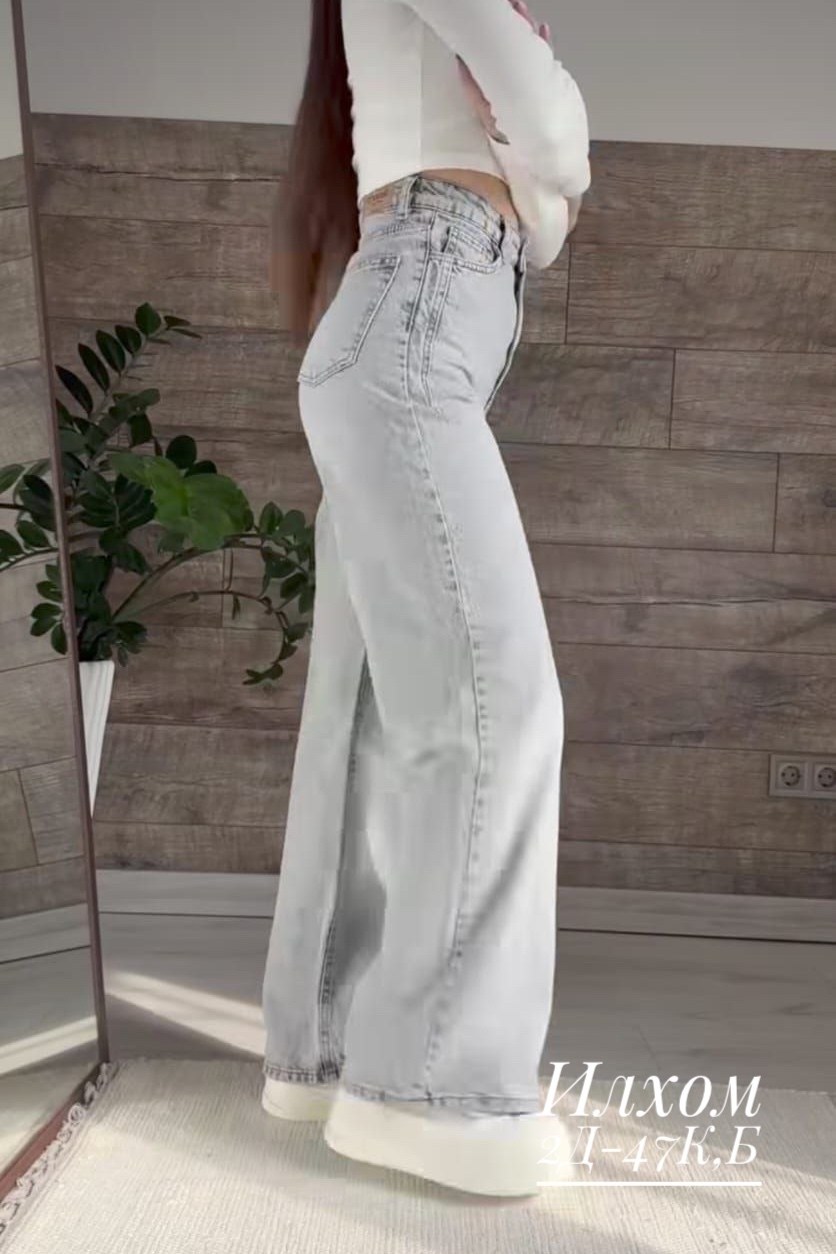 женские джинсы,широкие женские джинсы,джинсы,женские рваные серые джинсы палаццо,брюки джинсы