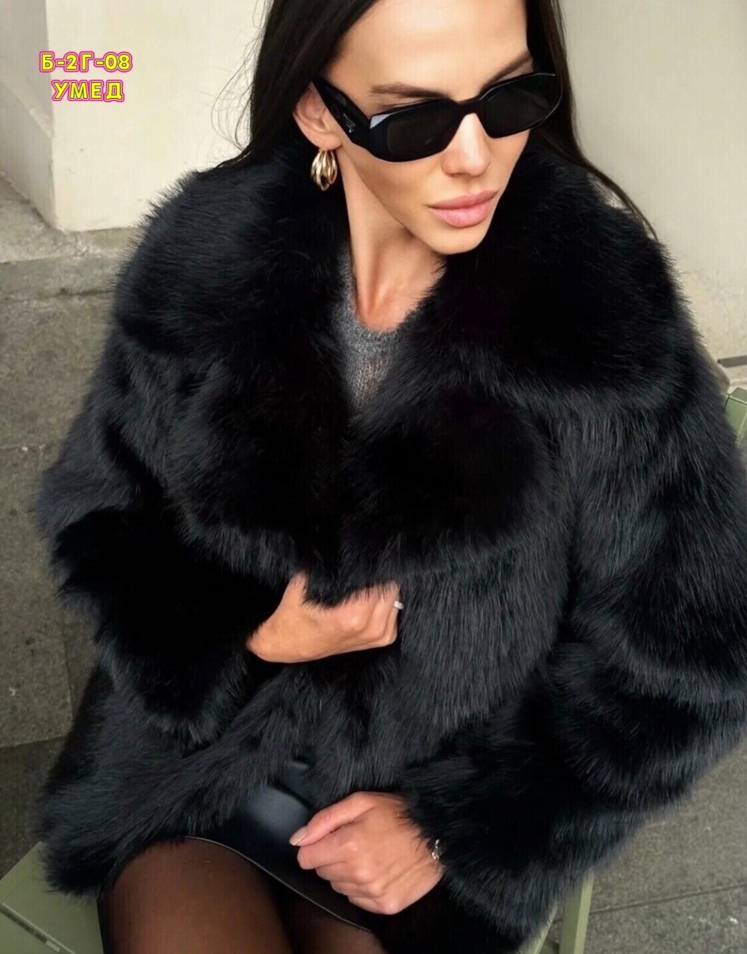 черная укороченная шуба из премиального песца,женская шуба,шуба,шубка,шуба короткая