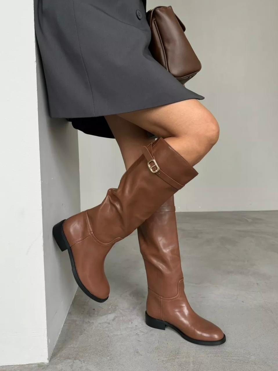 сапоги трубы зимние высокие на широком каблуке pavlo montti,сапоги демисезонные женские,коричневые сапоги,сапоги трубы из натуральной кожи,сапоги трубы