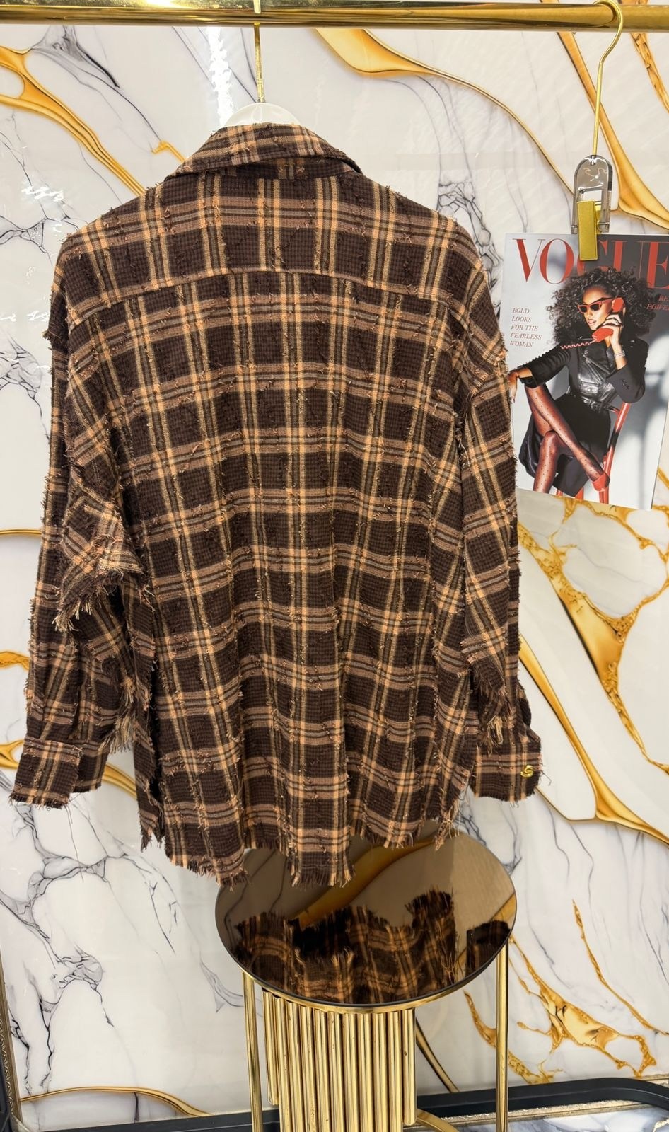 шерстяная рубашка в клетку тартан miu miu коричневый,женская рубашка в клетку,клетчатая рубашка,рубашка в клетку 0164 коричневый,женская клетчатая рубашка