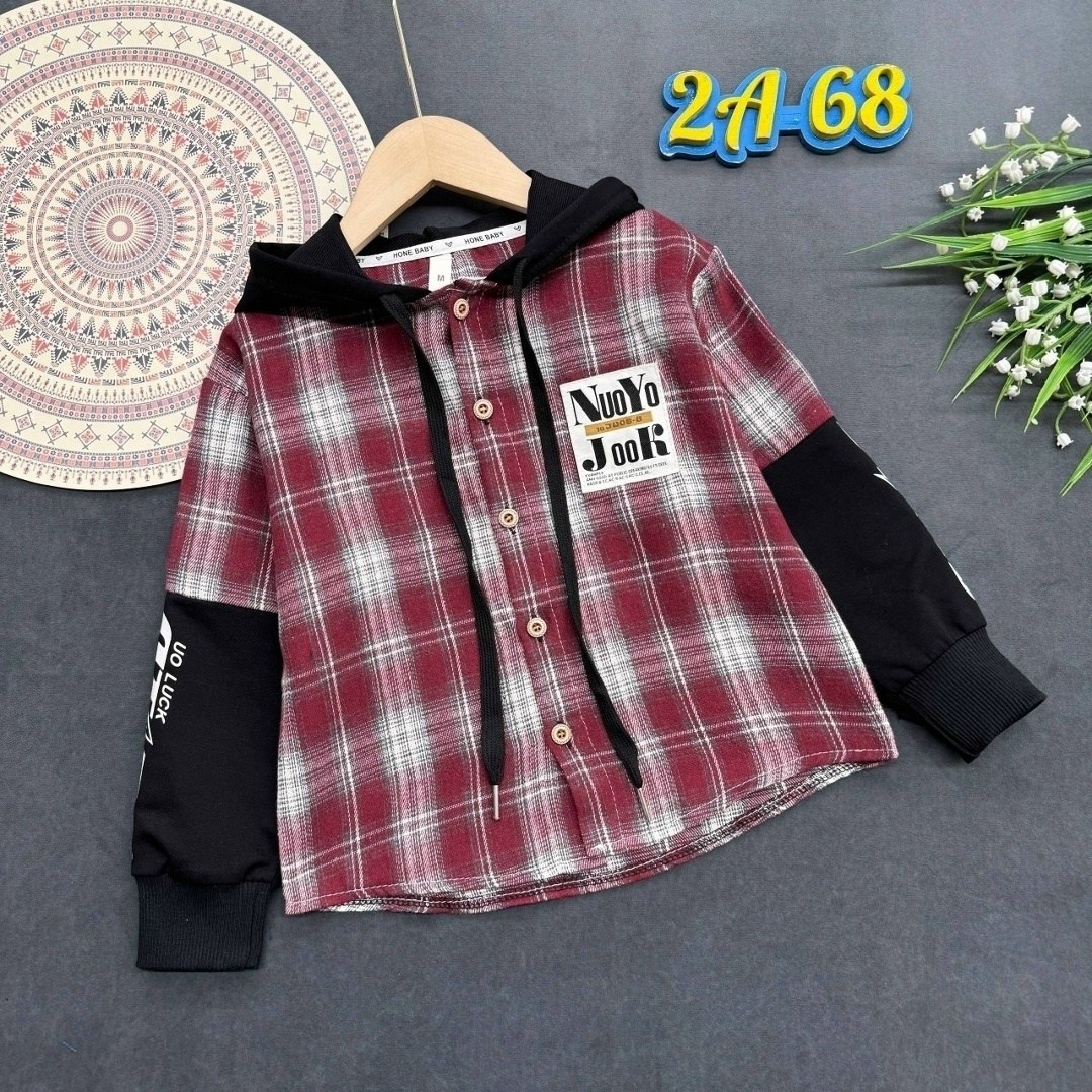 рубашка клетчатая комбинированная с капюшоном kid's love,рубашка для мальчика,рубашка в клетку с капюшоном,рубашка детская,рубашка в клетку с капюшоном для мальчика