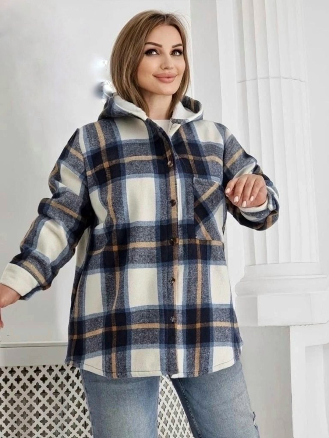 рубашка женская теплая в клетку оверсайз,женская рубашка,рубашка женская в клетку теплая, ,рубашки на меху