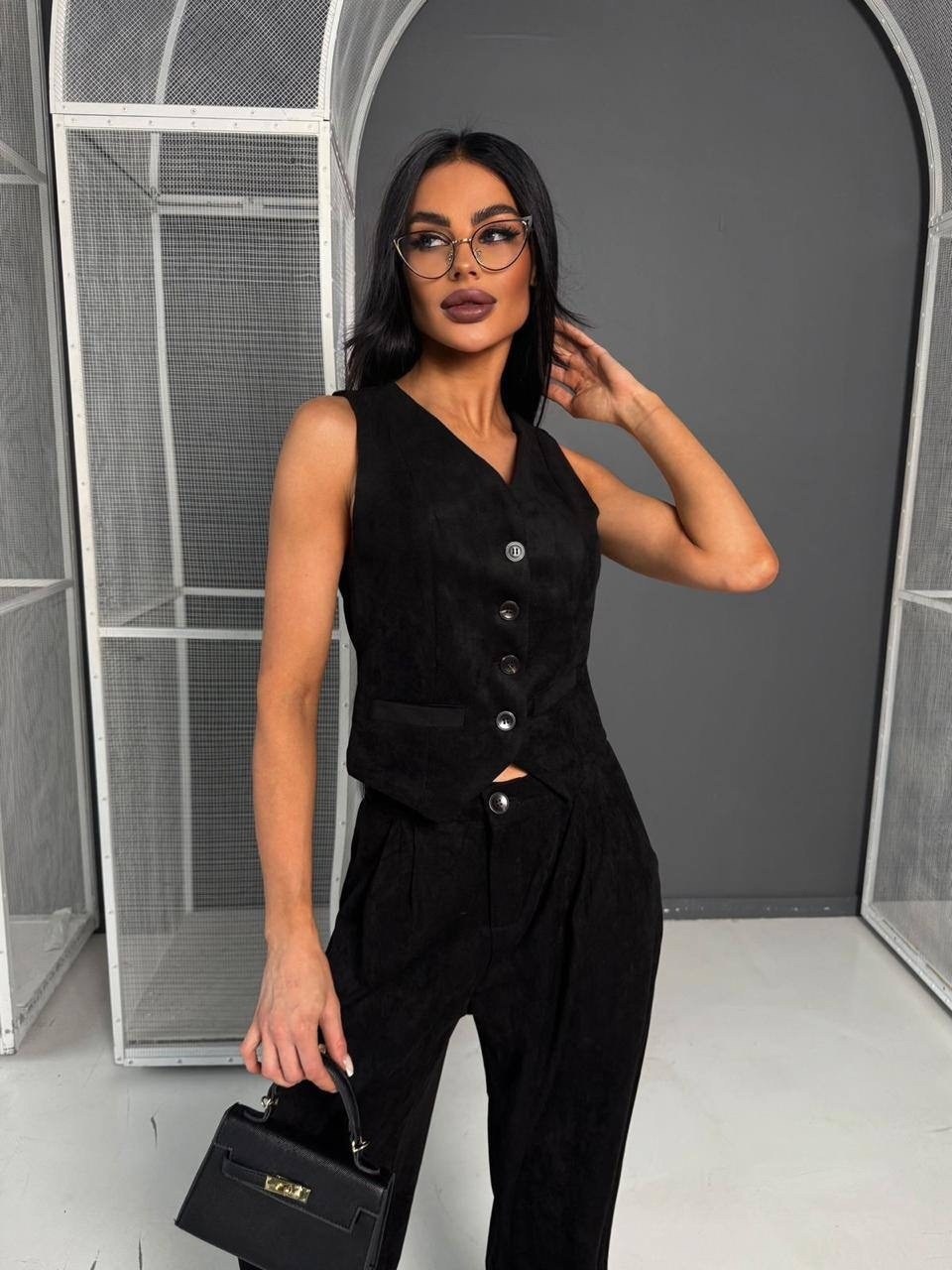 брюки палаццо и жилет костюм,комплект брючный,брючный костюм,брюки с жилеткой,брюки и жилетка женская